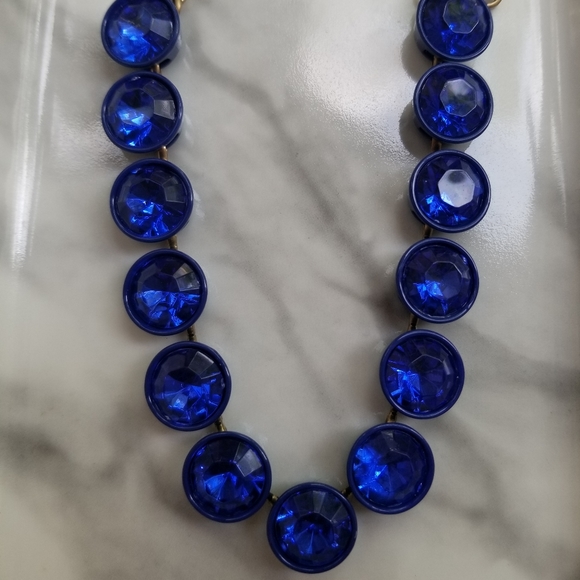 J Crew Blue Brulee Necklace Nwot 